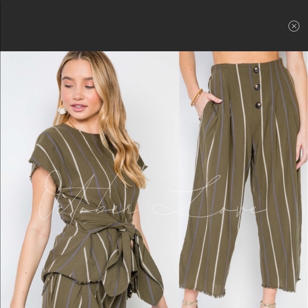 Striped Olive Outfit - Picture 3 of 5
